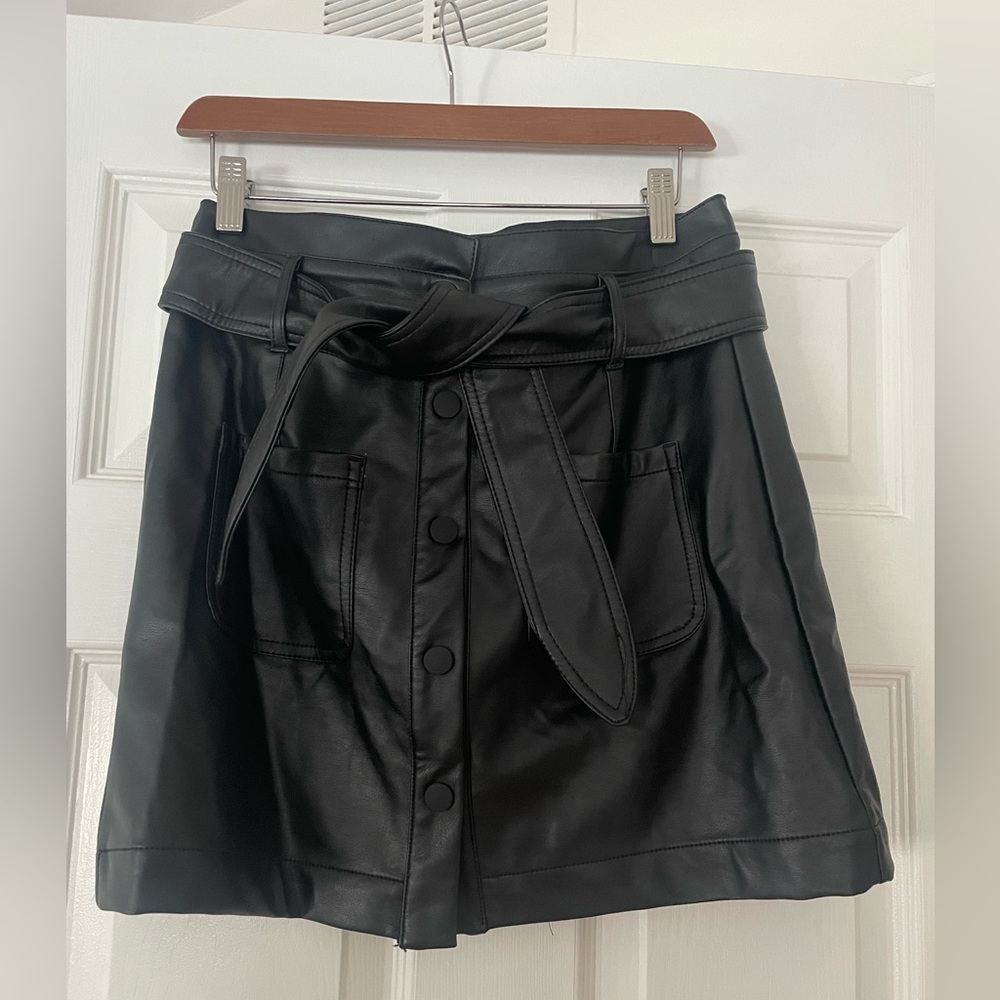 Black leather skirt